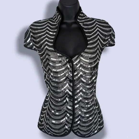 Cartise Vintage Cap Sleeve Sequin Evening Top - Picture 1 of 6
